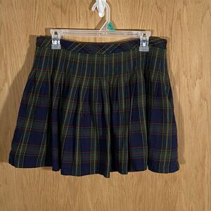 Vtg Y2K Gap Green Blue Plaid Tartan Pleated Mini Skirt Lined Preppy Women’s Sz 8
